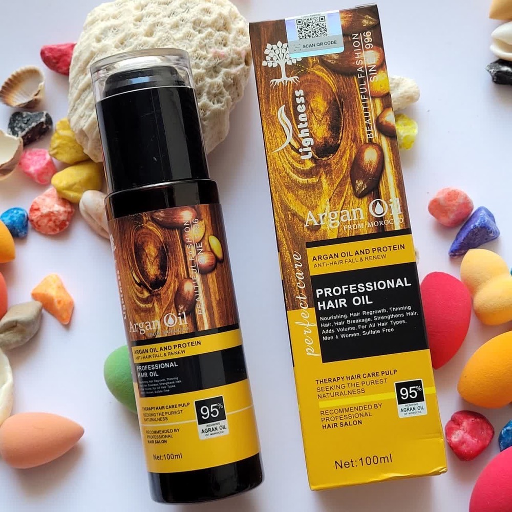 روغن ارگان لایتنس . ظرف شیشه ای اورجینال